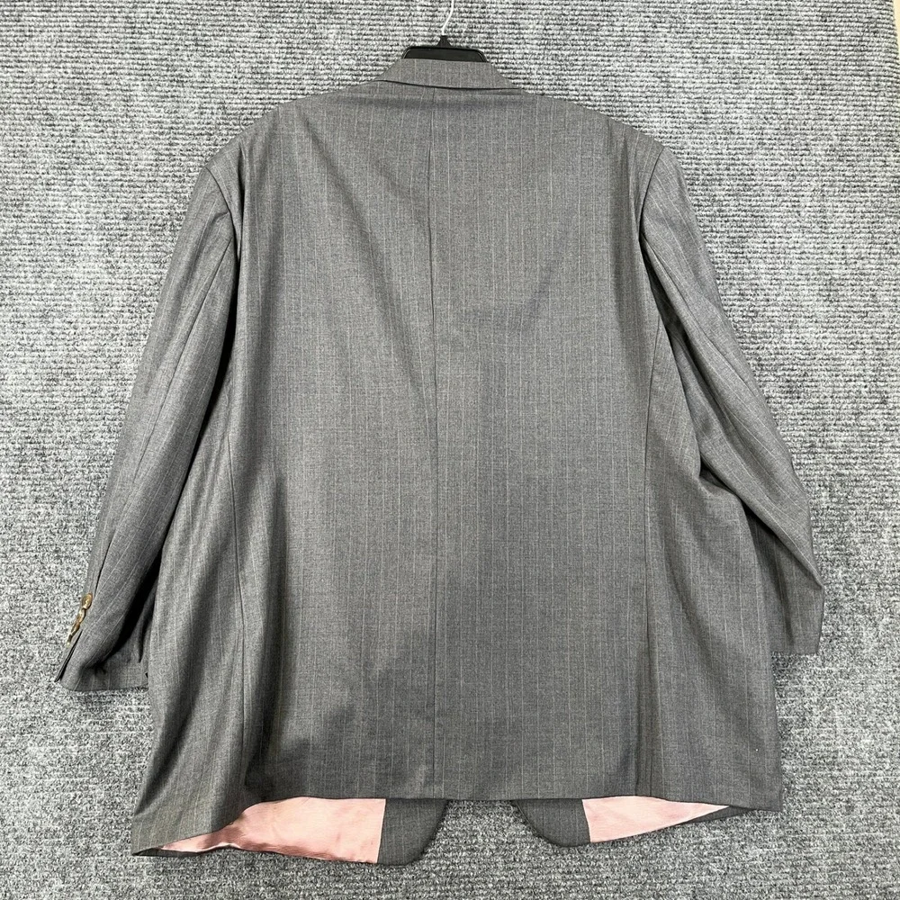 Ralph Lauren Wool Cashmere Blazer Mens 54R Pinstripe Pink Lining Professional